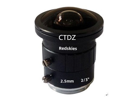 Redskies镜头CT23FM0250CSIR-8MP高清鱼眼镜头手动光圈CS口2.5mm800万像素2/3"